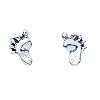 TF niedliche Ohrstecker in Fuss-Form, Sterling Silber 925