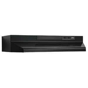Broan F403623 Economy 36-Inch Four-way Convertible Under-Cabinet Mount Range Hood, Black