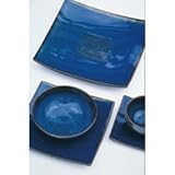 Jars Ceramistes Toba Square Dessert Plate Indigo 18.5cm 970802 Set of 4