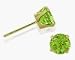 Genuine 3mm Peridot 14 Karat Yellow Gold Round Earrings