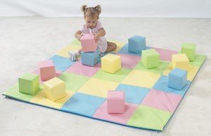 Children's Factory Pastel Matching Mat & Block Set