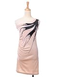 Anna-Kaci S/M Fit Peach Black Sequin Off Shoulder Embroidery Evening Dress