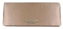 Satin Long Clutch, Rhinestone Decore - Evening Bag - Angelina