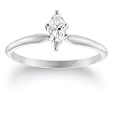 14k Choice of White or Yellow Gold Marquise Solitaire Diamond Engagement Ring (1/3 ct, H-I Color,  SI2-I1Clarity)