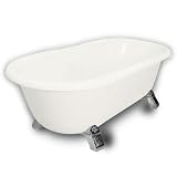 American Bath Factory B1-3700-BB-DM7-M2-45-CH Madeline Double Ended Clawfoot Bathtub in Bisque, Arma