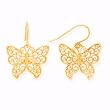 14k Gold Butterfly Scroll Earrings