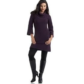 525 America Cropped-Sleeve Turtleneck Sweater Dress