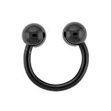 HORSESHOE WITH BALL (BLACK) Gauge: 14, Ball Size: 3mm, Length: 12mm Sold as a Pair