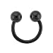 HORSESHOE WITH BALL (BLACK) Gauge: 14, Ball Size: 4mm, Length: 8mm Sold as a Pair