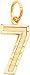 14K Gold Medium Diamond Cut Number 7 Charm