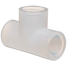 Parker Partek PT-4-P Pipe Fitting PFA Tee NPT 1/4" NPT Female X 1/4" NPT Female X 1/4"  NPT Female