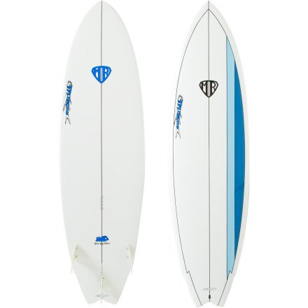 Surftech Mark Richards Flying Fish Surfboard White/Blue/Lt.Blue/Black, 6ft6in