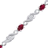 Ruby & Diamond Bracelet In 14K White Gold