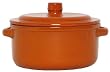 Terracotta Glazed Pottery Brown Red Clay Small Casserole 9 1/2"D 2 1/4"H