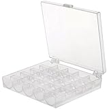 niceeshop(TM) Houseware Storage Collection Transparent Plastic 25 Compartments Bobbin Thread Box