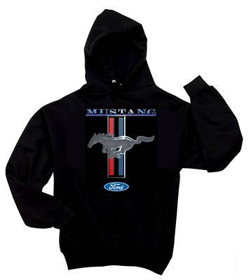 Ford Mustang Hooded Sweatshirt Mustang Pony -Bl-S