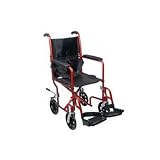 Breezy EC Transport Wheelchair Seat Size: 19, Frame Style: Red Aluminum Lightweight Frame
