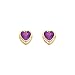 14K Yellow Gold 5mm Heart Bezel Set February CZ title=