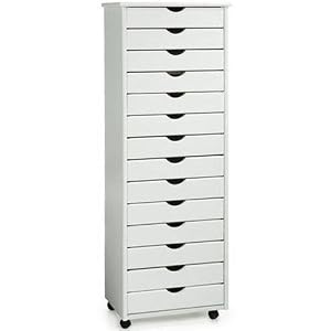Stanton 14 - drawer Wide Storage Cart, 57Hx20W, WHITE by Home Decorators Collection