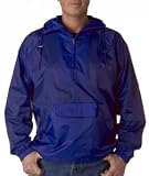 31o37lQb%2BbL. SL160  High Quality Adult 1/4 Zip Hooded Pullover Pack Away Jacket   Royal, 2XL