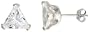 Sterling Silver 1.80 Carat Size (each) Trillium Shape CZ Stud Earrings