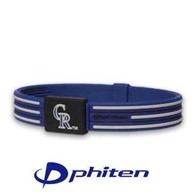 Phiten National League MLB S-Type Titanium Bracelet Team: Colorado Rockies, Size: 7 1/2in