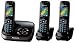 Panasonic KX-TG8523GB schnurloses Telefon mit Anrufbeantworter, drei Mobilteile schwarz