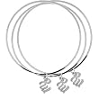 ROCAWEAR Silver Tone RW CHARM BANGLE Bracelet