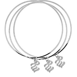 ROCAWEAR Silver Tone RW CHARM BANGLE Bracelet