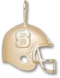 North Carolina State Wolfpack NC on S Football Helmet Pendant - 14KT Gold Jewelry