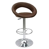 Tabouret de bar design chrom&eacute; brun - M-90079/181
