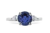 1.25 Ct 14k Round Sapphire and Diamond Ring