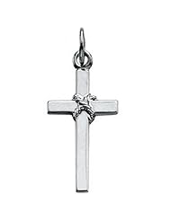 Platinum Christian Cross Pendant - 16mm New