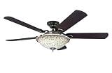 Hunter 23768 The Stonebridge 60-Inch Three-Light Five Blade Ceiling Fan, Brushed Bronze with Bowl