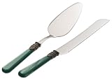 Rosanna Pearl Green Napoleon 2-Piece Bridal Cake Serving Set