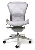 Aeron Chair - Basic and Armless - by Herman Miller - Titanium Frame - Zinc  ....