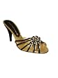BEVERLY FELDMAN Heroine Strappy Shoes in Black/Gold