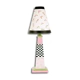 Black and White Check with Roses Lamp