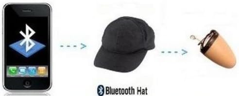 Bluetooth Earpiece Hat Cap Spy Hidden Wireless Invisible Mini Covert Cheat Exam