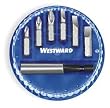 Westward 1VXP7 Screwdriver Bit Set, 1/4 Hex Dr, 7 Pc
