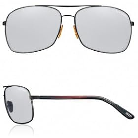 TOM FORD JOHN TF34 622 GUNMETAL FRAME GRAY LENS METAL AVIATOR SUNGLASSES.