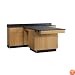 Diversified Woodcrafts 2826KF Solid Oak Wood Perimeter Station with Door and Drawer, Flat Epoxy Resin Top, 90