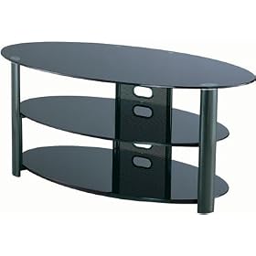 Lite Source Lsh-5602 Threetier Tv Stand And Shelf In Black With Chrome Glass by Lite Source