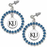 Kansas Jayhawks Spirit Crystal Logo Wreath Earrings