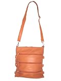 Lili's Burnt Orange Faux Leather Crossbody Bag with Zipped Pockets -- SwankySwans