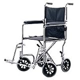 EXCEL TRANSPORT WHEELCHAIR, 19 WIDE, PERMANENT, FULL-LENGTH ARMS, SWING-AWAY DETACHABLE FOOTRESTS, 250 LB CAPACITY