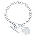 14k White Gold Bracelet with Toggle Clasp & Heart Tag (7 1/2