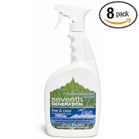 Seventh Generation Glass & Surface Cleaner, Free & Clear, 32 Ounce Bottles (Pack of 8)