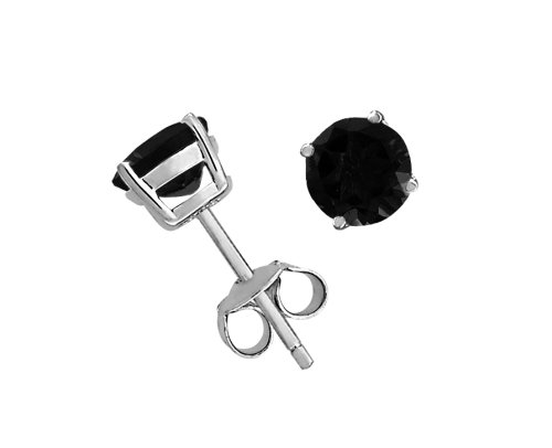 Sterling Silver 8mm Round Sapphire Earrings