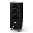 South Shore Shelf Bookcase, Cosmos collection, Black Onyx and Charcoal